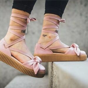 Savage X Fenty Blush Pink Platform Lace-Up Sandals